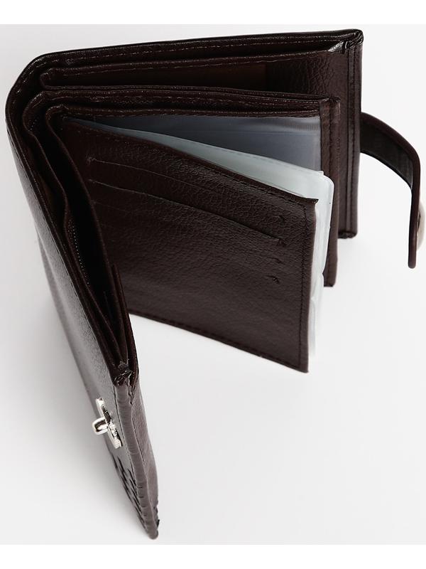 Портмоне мужское 3 в 1 на магните, для купюр, автодокументов и паспорта, цвет коричневый