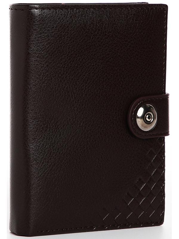 Портмоне мужское 3 в 1 на магните, для купюр, автодокументов и паспорта, цвет коричневый