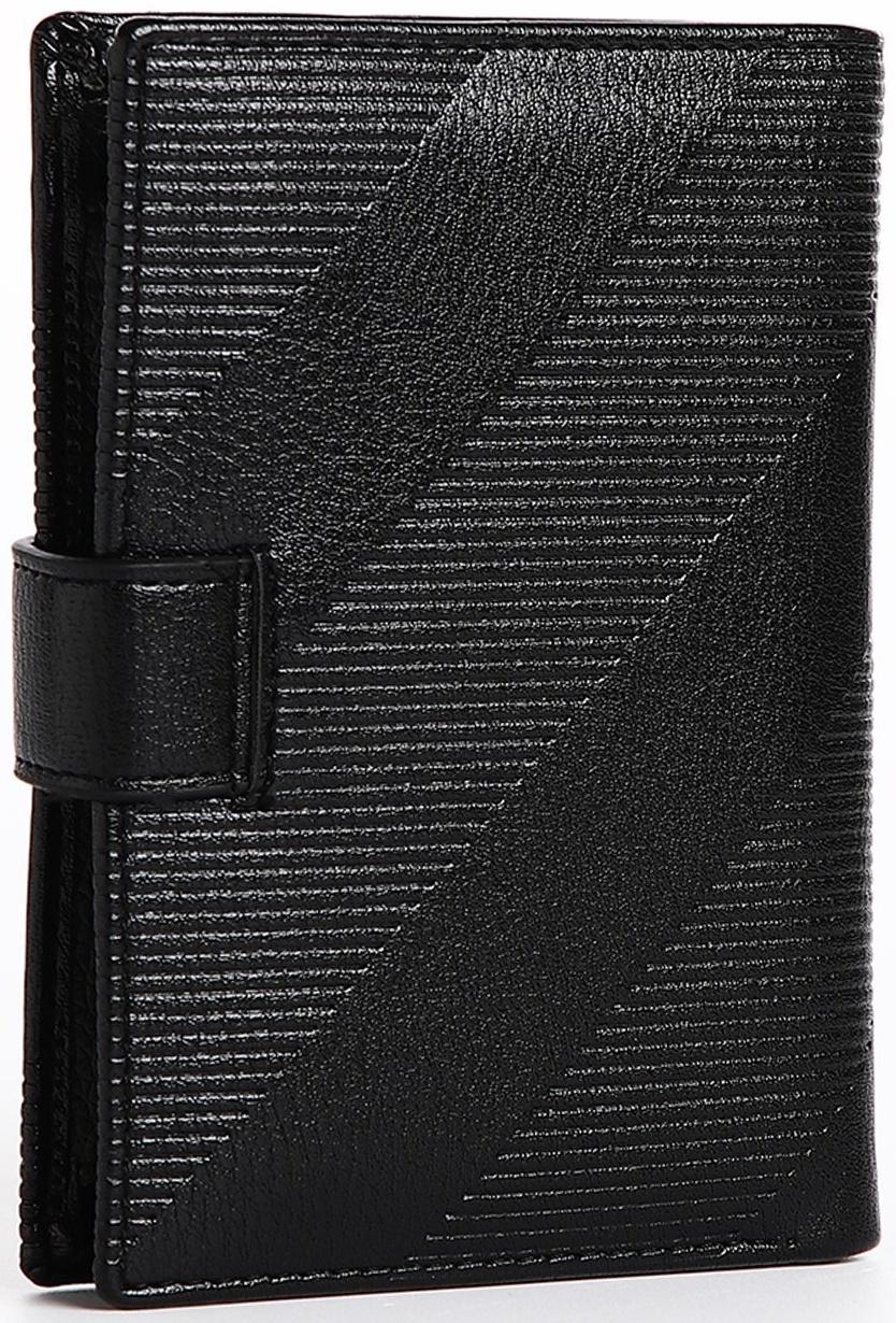 Портмоне мужское 3 в 1 на магните, для купюр, автодокументов и паспорта, цвет чёрный