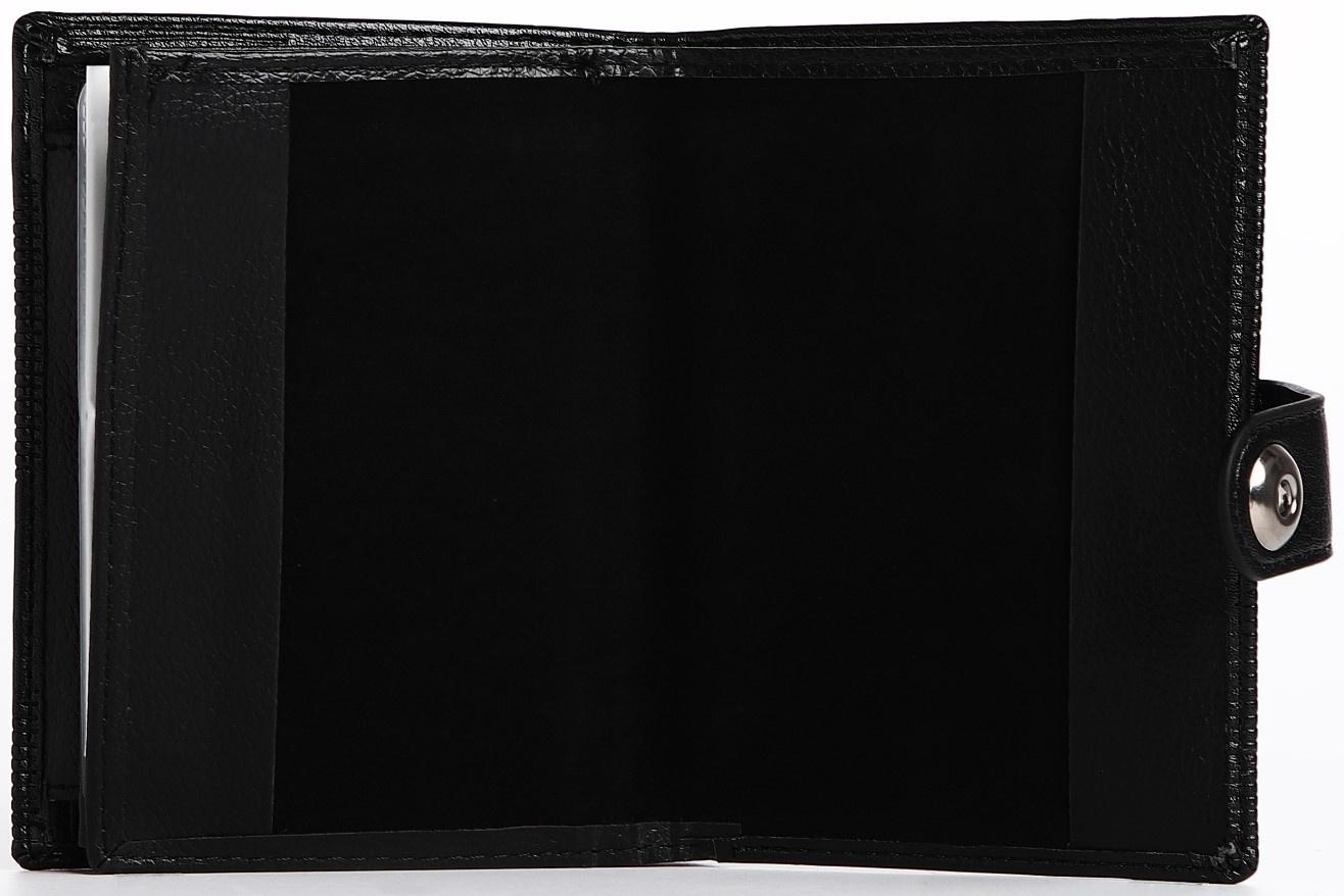 Портмоне мужское 3 в 1 на магните, для купюр, автодокументов и паспорта, цвет чёрный