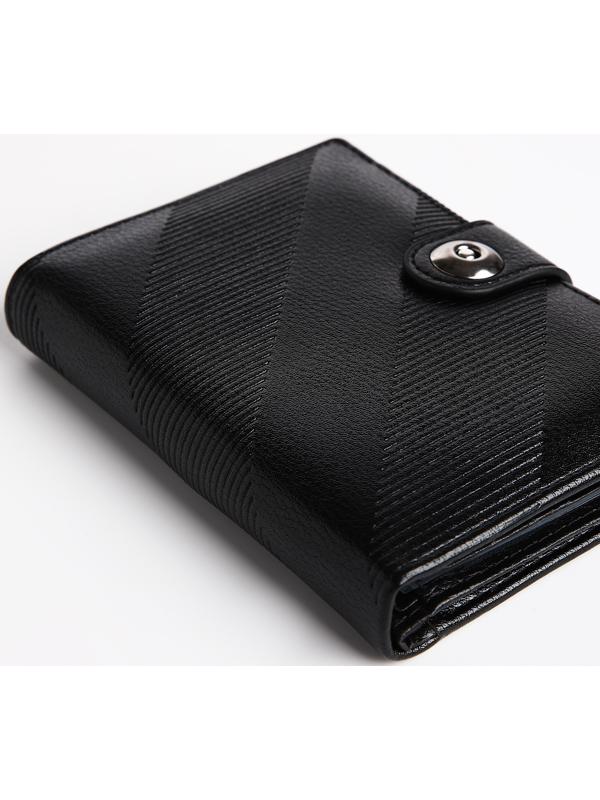 Портмоне мужское 3 в 1 на магните, для купюр, автодокументов и паспорта, цвет чёрный