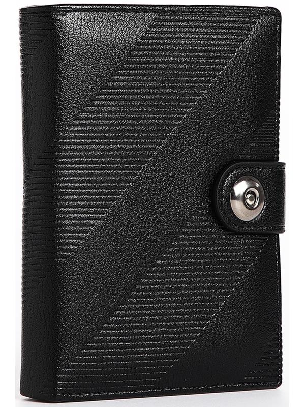 Портмоне мужское 3 в 1 на магните, для купюр, автодокументов и паспорта, цвет чёрный