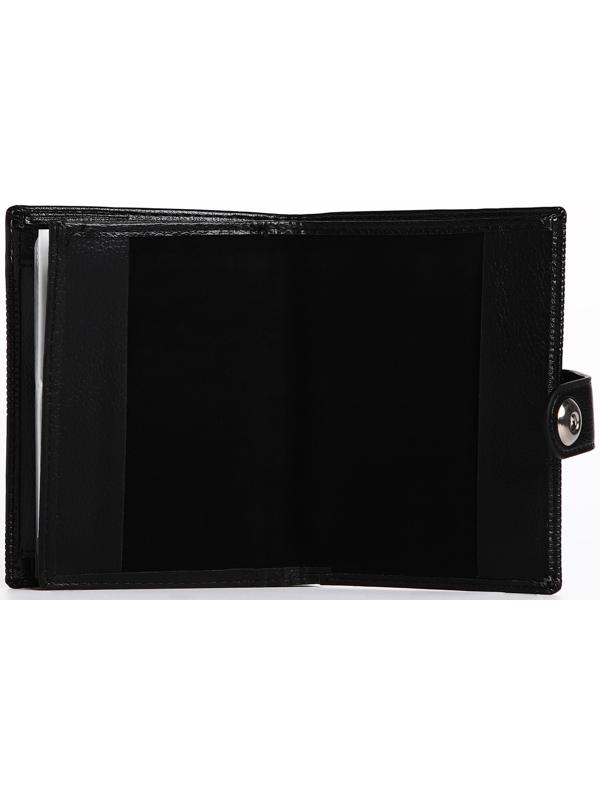 Портмоне мужское 3 в 1 на магните, для купюр, автодокументов и паспорта, цвет чёрный