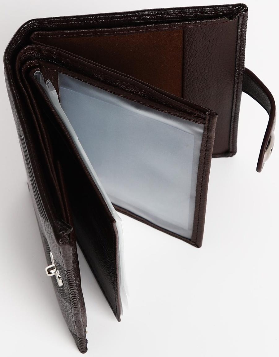 Портмоне мужское 3 в 1 на магните, для купюр, автодокументов и паспорта, цвет коричневый