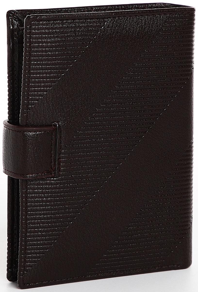 Портмоне мужское 3 в 1 на магните, для купюр, автодокументов и паспорта, цвет коричневый