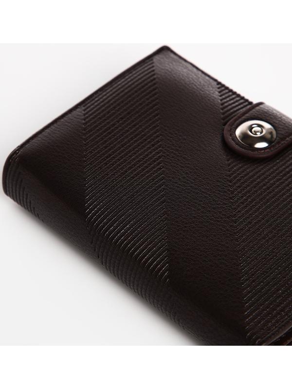 Портмоне мужское 3 в 1 на магните, для купюр, автодокументов и паспорта, цвет коричневый