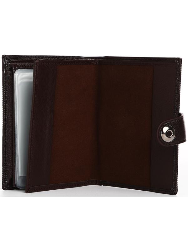 Портмоне мужское 3 в 1 на магните, для купюр, автодокументов и паспорта, цвет коричневый