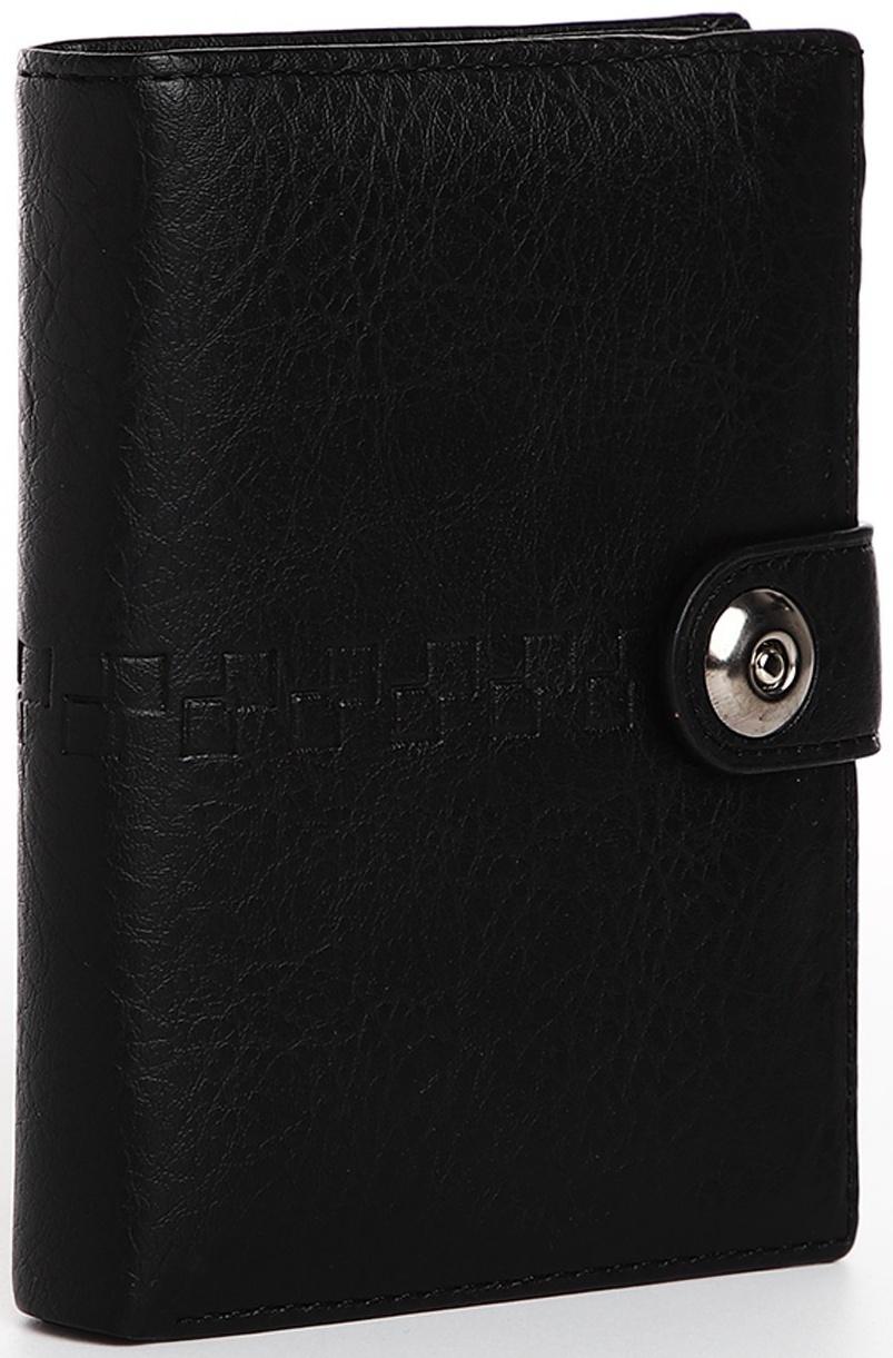 Портмоне мужское 3 в 1 на магните, для купюр, автодокументов и паспорта, цвет чёрный