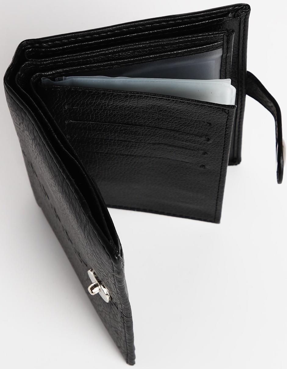 Портмоне мужское 3 в 1 на магните, для купюр, автодокументов и паспорта, цвет чёрный