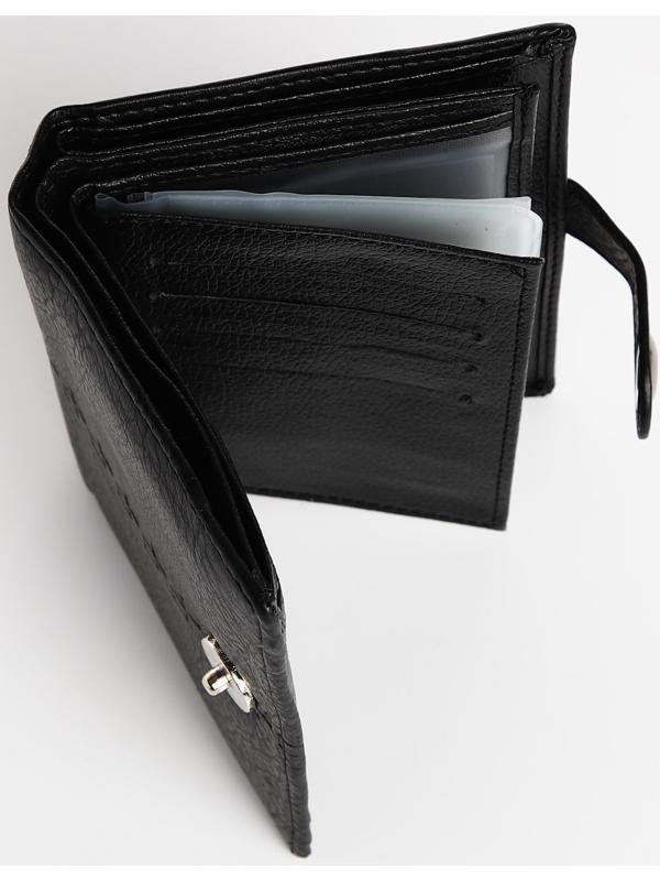 Портмоне мужское 3 в 1 на магните, для купюр, автодокументов и паспорта, цвет чёрный