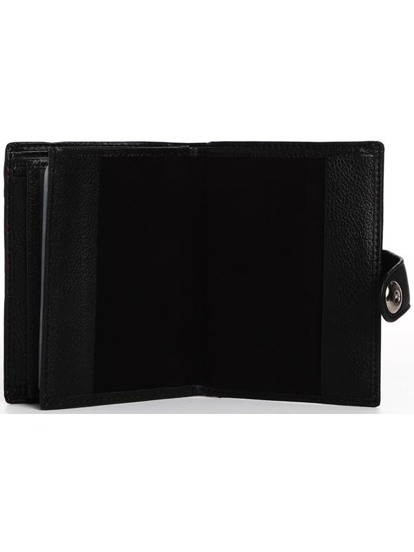 Портмоне мужское 3 в 1 на магните, для купюр, автодокументов и паспорта, цвет чёрный