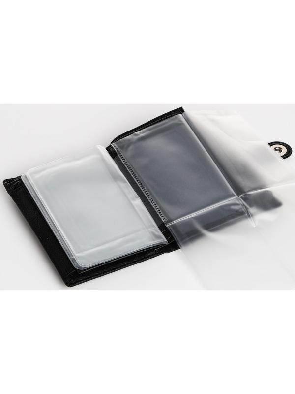 Портмоне мужское 3 в 1 на магните, для купюр, автодокументов и паспорта, цвет чёрный