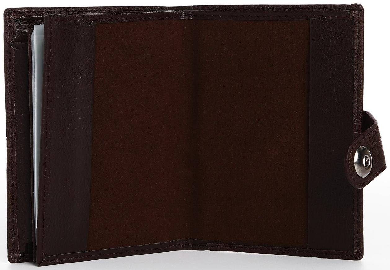 Портмоне мужское 3 в 1 на магните, для купюр, автодокументов и паспорта, цвет коричневый