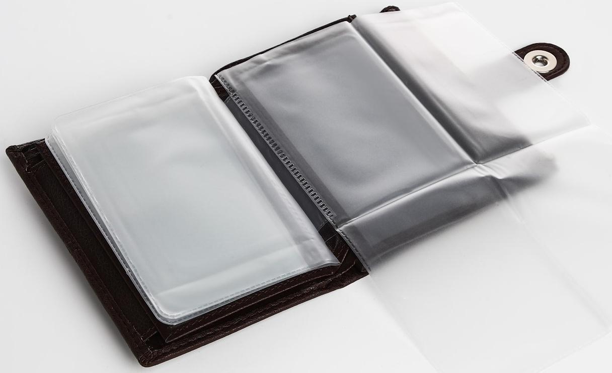 Портмоне мужское 3 в 1 на магните, для купюр, автодокументов и паспорта, цвет коричневый