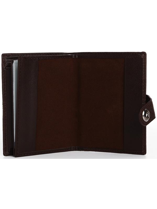 Портмоне мужское 3 в 1 на магните, для купюр, автодокументов и паспорта, цвет коричневый