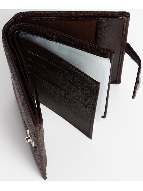 Портмоне мужское 3 в 1 на магните, для купюр, автодокументов и паспорта, цвет коричневый