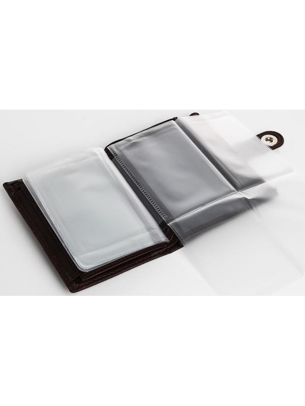 Портмоне мужское 3 в 1 на магните, для купюр, автодокументов и паспорта, цвет коричневый