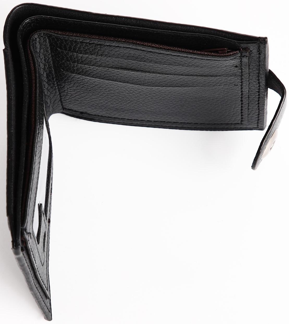 Портмоне мужское на магните, отдел для купюр, для карт, для монет, цвет чёрный