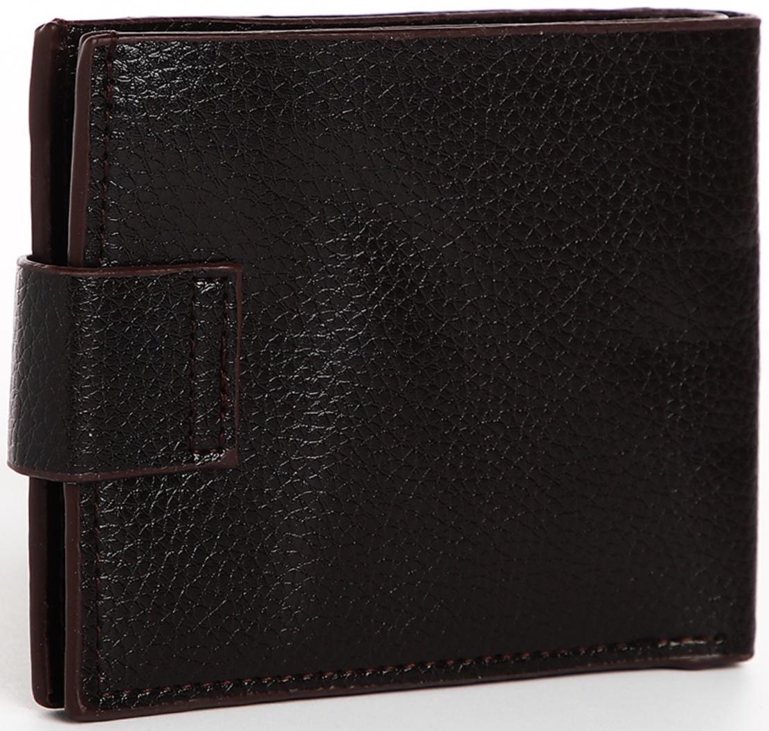 Портмоне мужское на магните, отдел для купюр, для карт, для монет, цвет коричневый
