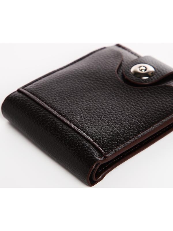 Портмоне мужское на магните, отдел для купюр, для карт, для монет, цвет коричневый