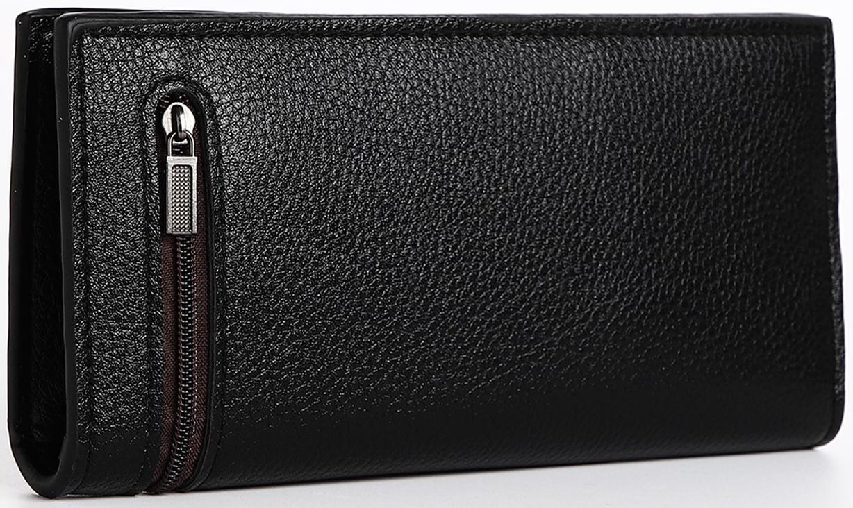 Портмоне мужское на магните, отдел для купюр, для карт, цвет черный