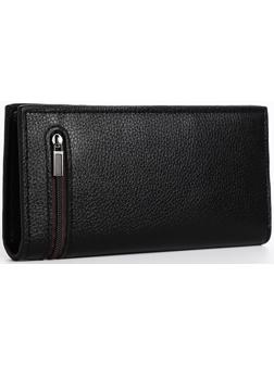 Портмоне мужское на магните, отдел для купюр, для карт, цвет черный