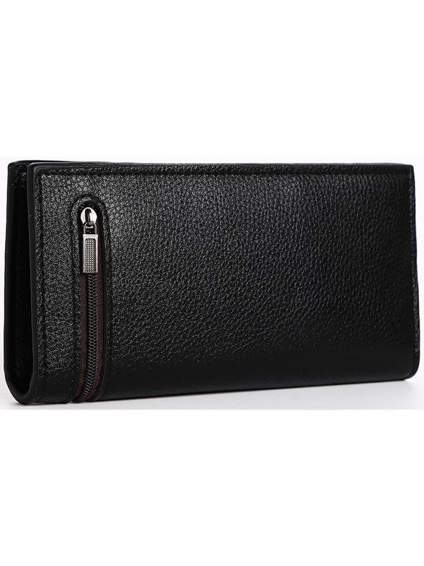 Портмоне мужское на магните, отдел для купюр, для карт, цвет черный