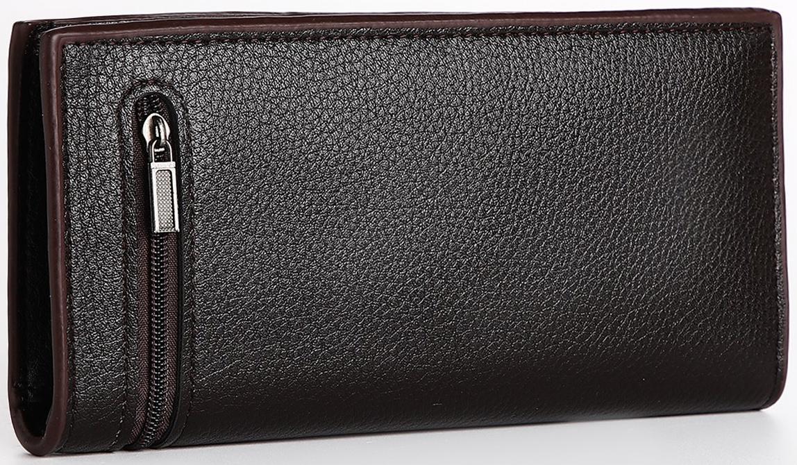 Портмоне мужское на магните, отдел для купюр, для карт, цвет коричневый