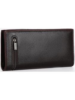Портмоне мужское на магните, отдел для купюр, для карт, цвет коричневый