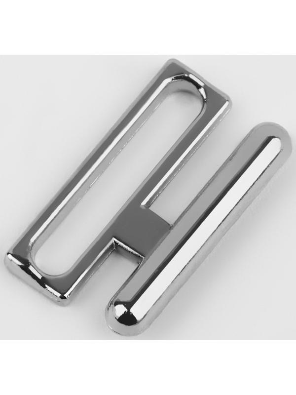 Застёжка для купальника, металлическая, 20 мм, 5 шт, цвет серебряный