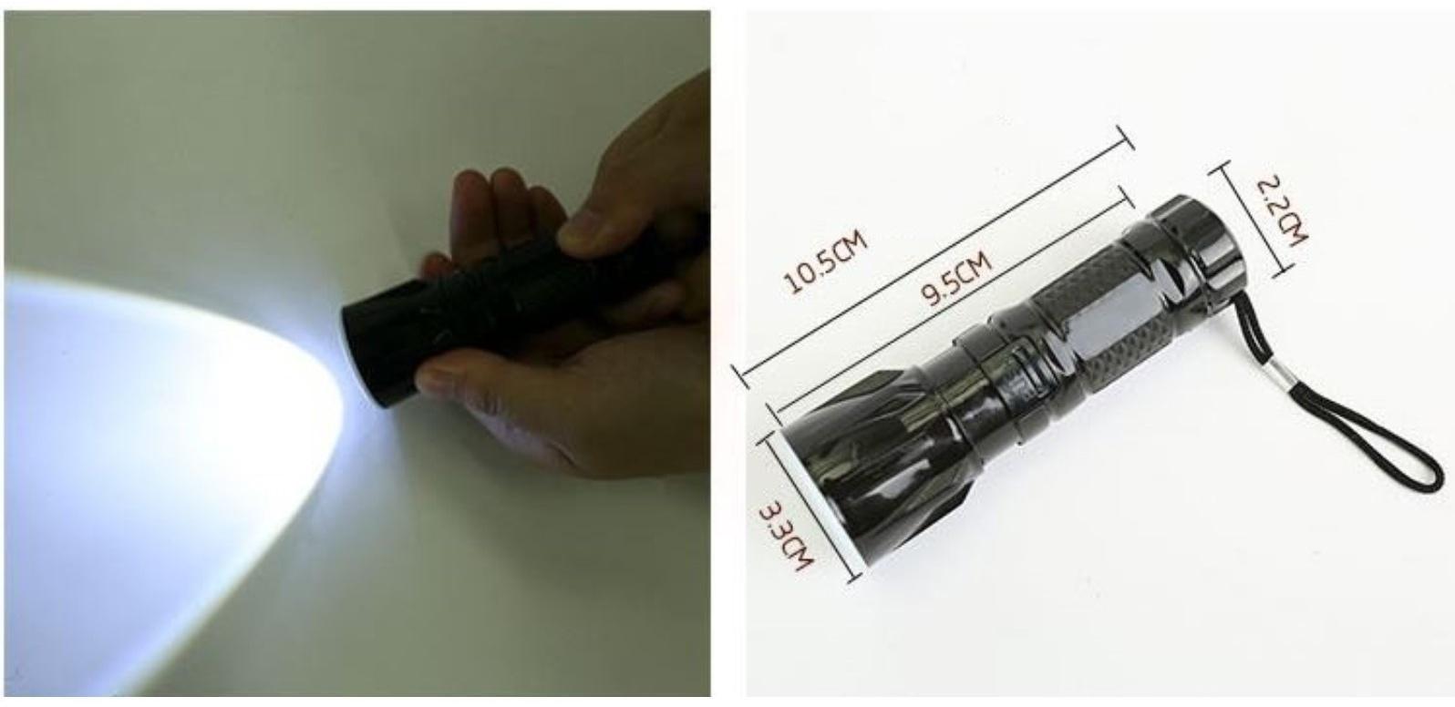 Фонарь ручной, AG10, черный