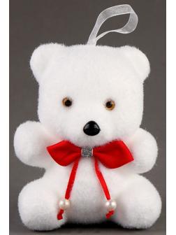 Игрушка из пенопласта «Мишка» с красным бантиком, 11 см