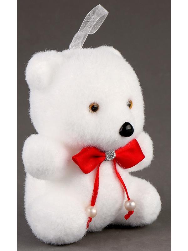 Игрушка из пенопласта «Мишка» с красным бантиком, 11 см