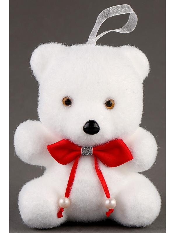 Игрушка из пенопласта «Мишка» с красным бантиком, 11 см