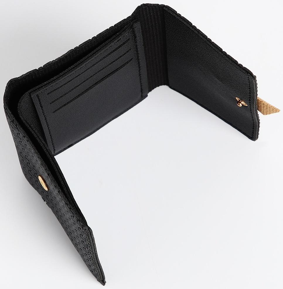 Кошелёк на кнопке, цвет чёрный