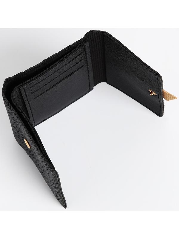 Кошелёк на кнопке, цвет чёрный