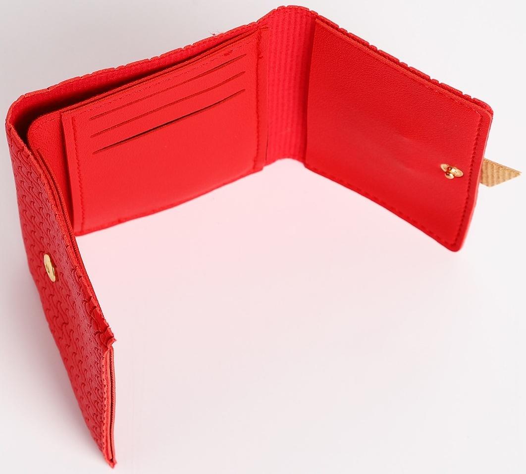 Кошелёк на кнопке, цвет красный