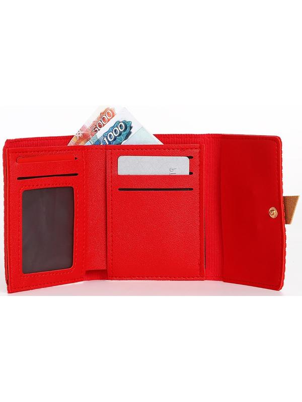 Кошелёк на кнопке, цвет красный