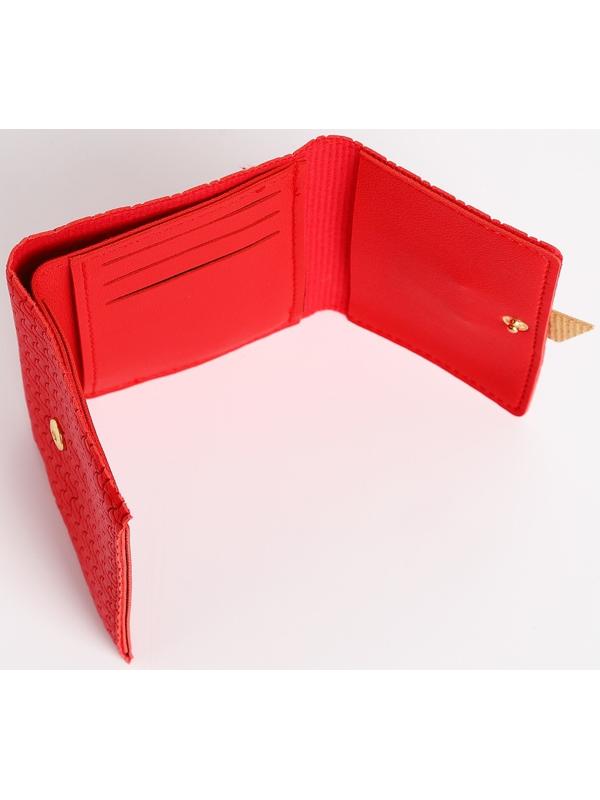 Кошелёк на кнопке, цвет красный