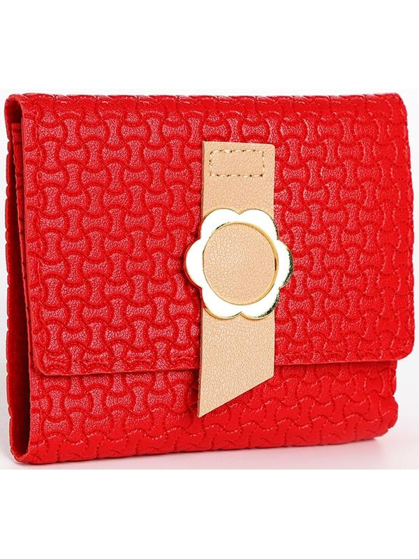 Кошелёк на кнопке, цвет красный