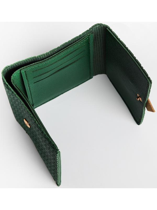 Кошелёк на кнопке, цвет зелёный