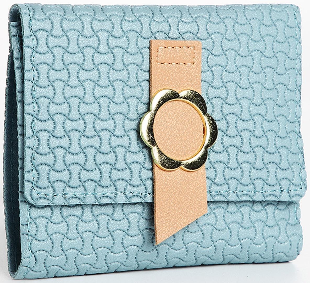 Кошелёк на кнопке, цвет голубой