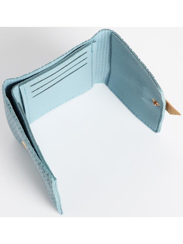 Кошелёк на кнопке, цвет голубой