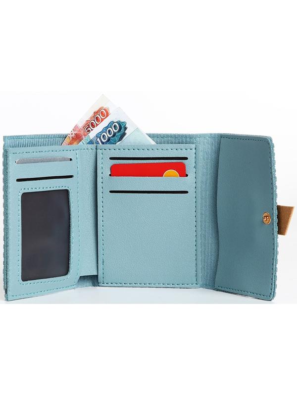 Кошелёк на кнопке, цвет голубой