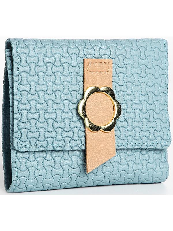 Кошелёк на кнопке, цвет голубой