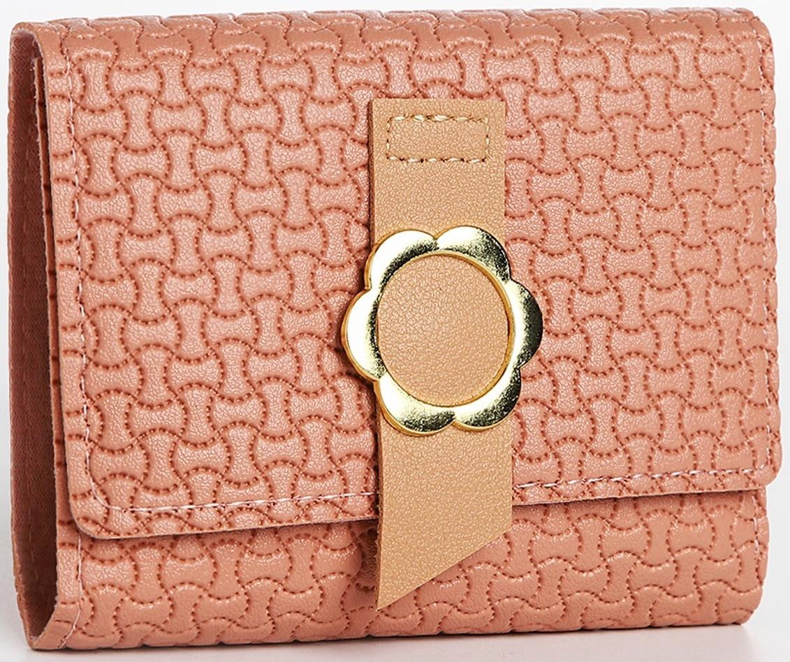 Кошелёк на кнопке, цвет розовый