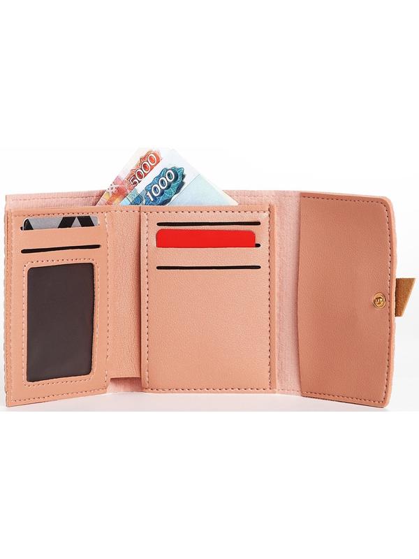 Кошелёк на кнопке, цвет розовый