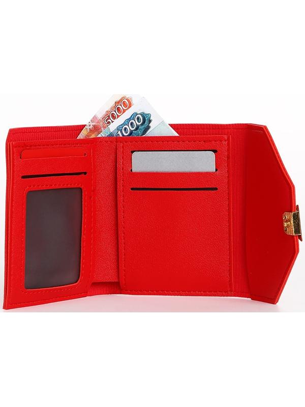 Кошелёк на кнопке, цвет красный