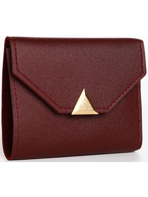 Кошелёк на кнопке, цвет бордовый