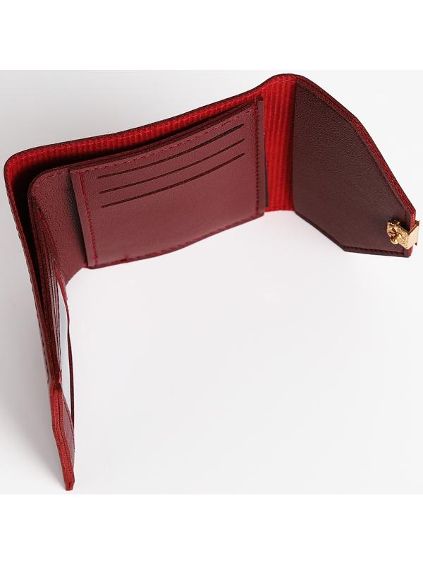 Кошелёк на кнопке, цвет бордовый